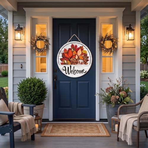 16 Pcs Interchangeable Welcome Sign for Front Door, 12 Inch Seasonal Wooden Door Hanger With 16 Magnetic Icons, Wooden Welcome Signs for Front Door for Holidays and Year Round Home Decor (16set) - Image 5