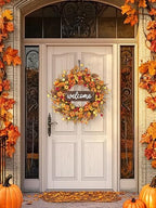 26'' Large Fall Wreaths for Front Door (Welcome Sign) - Image 3