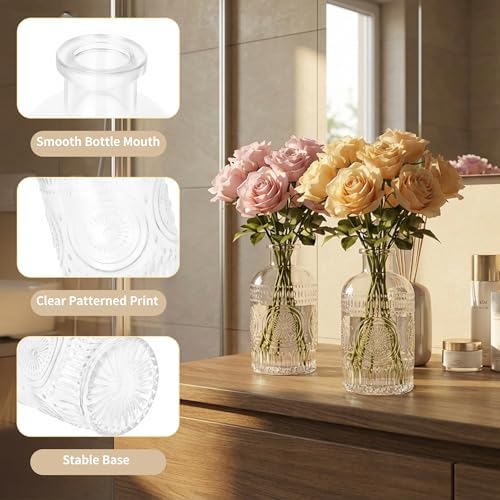 80Pack Glass Bud Vases in Bulk Clear Small Mini Vase for Flowers - Image 4