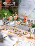 Bud Vases with Candlestick Holders: Set of 12 Clear Glass Vase Bulk - Image 2