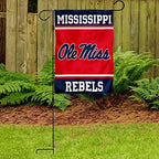 Ole Miss Garden Banner Flag with Flag Pole Stand Set - Image 3