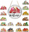 Interchangeable Welcome Sign for Front Door, Seasonal Wooden Door Decor by Unknown