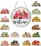 Interchangeable Welcome Sign for Front Door, Seasonal Wooden Door Decor by Unknown