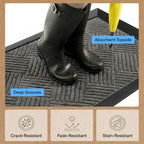 GORILLA GRIP WeatherMAX Door Mat, Indoor Outdoor Use, 47x35, Gray Diamond - Image 6
