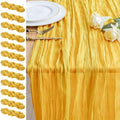 Cheesecloth Table Runner 10FT 12Pcs Gold Boho Gauze Rustic Sheer Runners by Xiomot