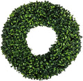 Pure Garden Round Boxwood Wreath for Front Door, Green, 16.5” by PureGarden
