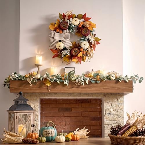 Valery Madelyn 20'' Fall Wreaths for Front Door with LED Lights - Image 2