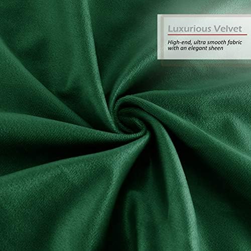 Nestl Throw Euro Pillow Covers, Cozy Velvet Decorative Pillow Covers 26x26 Inches, Soft Solid Couch Pillow Case for Sofa, Bed and Car, Set of 4 - Hunter Green - Image 5