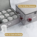 Stack Store Plus More 6pcs Hard Shell China Storage Containers for Cups and Mugs, Wine Glasses and Plates - Heavy Duty Dinnerware Storage - Image 4