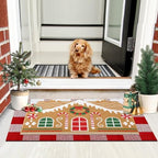 Tinideya 2 Pcs Gingerbread House Layered Doormat Set - Image 7