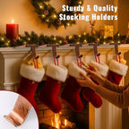 Stocking Holders for Mantle - Set 4, Weighted Metal - Christmas Stocking Holder, Stocking Hangers with Non-Slip Protective Pad, Stocking Hangers for Mantel | TV Stand | Staircase | Dresser - Image 5