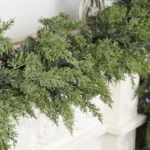 yofit 9FT Real Touch Cedar Christmas Garland for Mantle Fireplace - Image 5