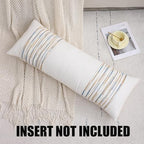 Boho Lumbar Throw Pillow Cover 14x36 Yellow Blue - Image 4