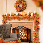 4Pcs, Fall Leaves Garland, Fall Artificial Maple Decorations for Home Porch Mantle Bedroom Kitchen, Indoor and Outdoor, Autumn, Thanksgiving Halloween Decor, 5.74Ft Each, Total 23ft - Image 6