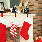 MCEAST 2 Pack Christmas Stocking Holders Pinecone with Snowflake Xmas Stocking Hangers Clips Mantle Hooks for Christmas Decoration - Image 6