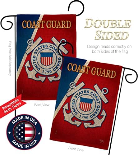 Coast Guard Burlap Garden Flag - Set Wall Hanger Armed Forces USCG Semper Paratus United State American Military Veteran Retire Official - House Banner Small Yard Gift Double-Sided 13 X 18.5, - Image 3