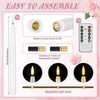 Mumufy 24 Pcs Pink Crystal Taper Candle Holders with Flameless Candles - Image 5
