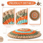 Anglechic 15 Pcs Boho Rattan Wall Baskets Hanging Decor, Orange Style - Image 5