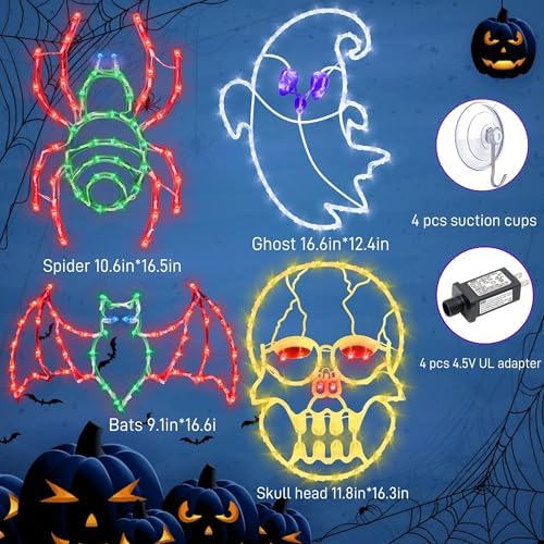 TRWYMZ Halloween Decorations - 16" Halloween Window Silhouette Lights - Image 2