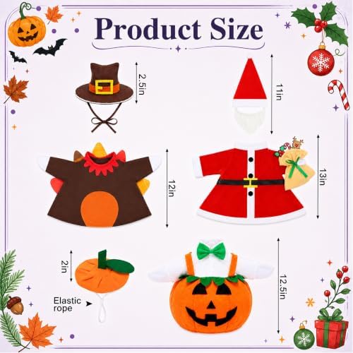 3 Set Holiday Porch Goose Outfits for Halloween Christmas Thanksgiving Day - Image 2