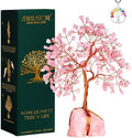 Rose Quartz Crystal Tree for Love & Healing Décor for Home and Office | Handmade Bonsai for Emotional Support & Harmony as Symbol of Piece for Loved Ones Gift for her by ZENFULSTONE