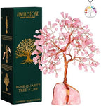 Rose Quartz Crystal Tree for Love & Healing Décor for Home and Office | Handmade Bonsai for Emotional Support & Harmony as Symbol of Piece for Loved Ones Gift for her by ZENFULSTONE