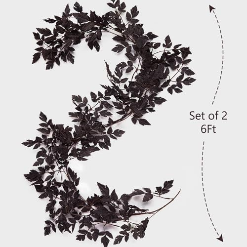Fall Decorations for Home - 2 Pack 6 Ft Plum Cimicifuga Seeded Garlands - Image 2