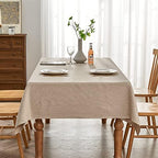 BALCONY & FALCON Rectangle Table Cloth Waterproof Beige 55"x95" by BALCONYFALCON