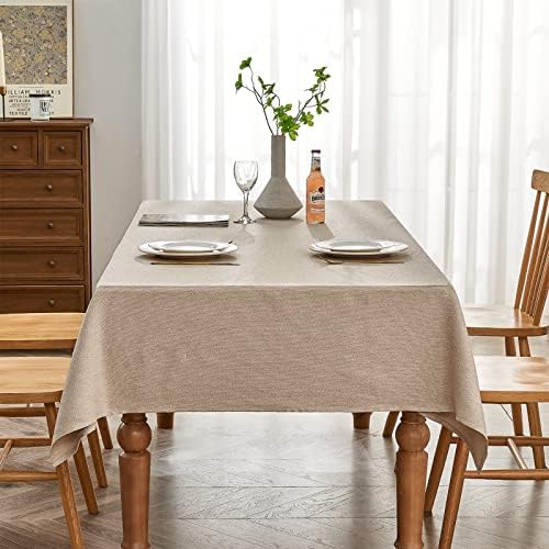 BALCONY & FALCON Rectangle Table Cloth Waterproof Beige 55"x95" by BALCONYFALCON