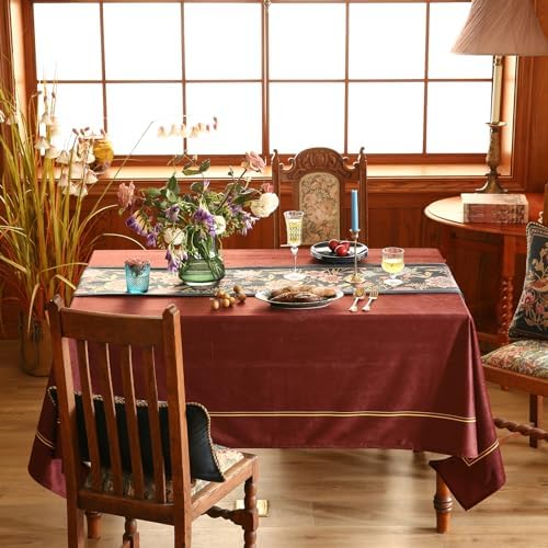 Patdrea Designer French Velvet Table Runner,12"X71"-Oldgarden A - Image 7