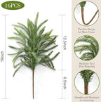 16 Pcs Norfolk Pine Stems, 19" Real Touch Norfolk Pine Branches - Image 5