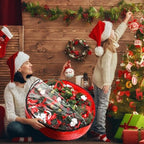Aliceset 4 Pack Wreath Storage Bags, 36 x 36 x 7.8 Inch, Red - Image 5