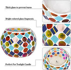 6pcs Votive Candle Holders, Mosaic Tealight Holder Stained Glass Tea Light, Colorful Handmade Candle Jars Aromatherapy Candle Lamp for Christmas, Wedding, Birthday Table Centerpiece Decor - Image 6
