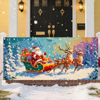 Christmas Garage Door Banner – Santa Claus with Sleigh & Reindeer Outdoor Decoration – 13×6 ft Holiday Garage Cover for Home, Yard, Party Decor - Image 6