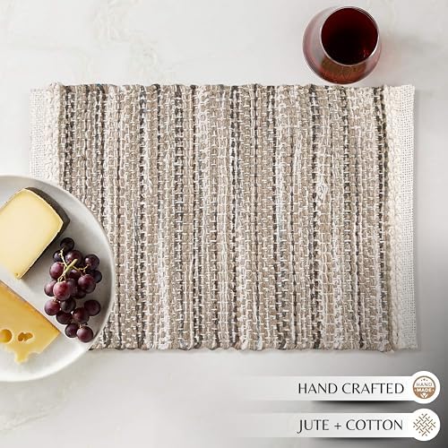 Hausattire Woven Table Placemats Set of 4 - Olive Green Christmas Jute Outdoor Table Mats for Kitchen Dining Decoration |Heat Resistant Farmhouse Dinner Spring Easter Placemat |13x19 Inch - Image 6