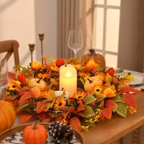 Waipfaru 22" Fall Wreaths for Front Door Outside, Fall Decorations for Home - Image 6