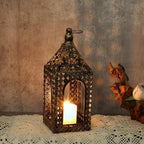 Moroccan Lantern Lamp Decorative Candle Holders for Ramadan Decorations, Hanging, Outdoor Patio or Porch, Indoor Home Decor (Bronze10.2inch) - Image 2