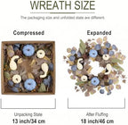 DecorbyHannah 18'' Fall Wreath for Front Door with Lights &Pumpkin Pinecone - Image 6