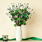 24Pcs St Patricks Day Decorations Decor, Shamrock Decorations Ornaments, St. Patrick's Day Decorations for Home Centerpiece Table, St Patrick Day Crafts Tree Decor Green Berry Stems by Unknown