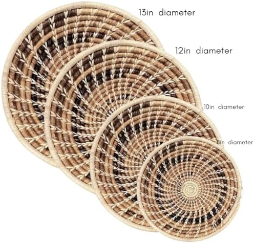 Handwoven African Basket Bowl for Fruits Wall Decor 12in diameter - Image 3