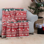 Christmas Throw Blanket & Pillow Cover Set – Cozy Cotton Holiday Décor, Reversible Festive Bedding & Sofa, Machine Washable Seasonal Home Decoration, Gift-Ready Packaging by MylasaHome