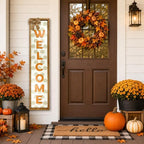 Fall Welcome Porch Sign 45 x 9 Inch Wood Decor with Raised Letters and Bow - Image 5