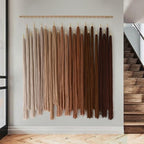 Macrame Wall Hanging Large Yarn Fiber Art Handmade Beaded Tassel 39"W*45"L - Image 4