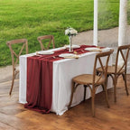 MDS Pack of 10 | Maroon | 10ft Chiffon Table Runner 29x120 Inches Long Romantic Rustic Sheer Gauze Runner for Wedding Bridal Shower Birthday Banquets Engagement Spring Easter Boho Decorations - Image 6