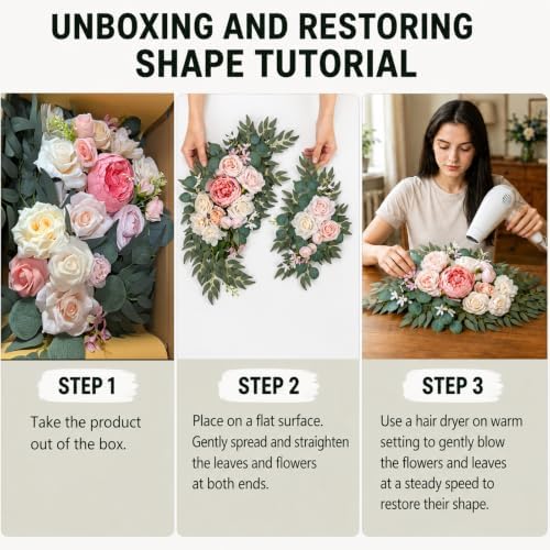 Artificial Wedding Arch Flowers Floral Swag Welcome Sign Ceremony Decor - Image 5