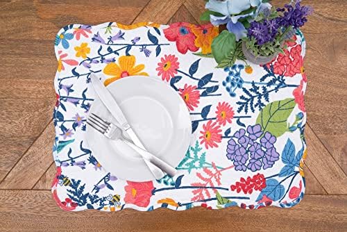 Anaya Bright Flowers 100% Cotton Set of 6 Placemats 13" x 19" - Image 5