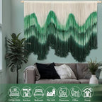 Tiamon Boho Wall Decor - 59''W x 35.4'' L Macrame Wall Hanging Dip-Dye Large Tapestry Art for Home Bathroom Farmhouse Bedroom Living Room Office Natural Modern Rustic Decoration - Image 4