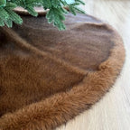 Huntsman High-Pile Faux Fur Christmas Tree Skirt with Hidden Slide Clasp Closure and Durable Microfiber Backing (Grizzly Brown, 72-Inch) - Image 5