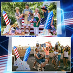Bucherry 2 Pcs 55" x 34" Patriotic Rocket Cardboard Cutout Stand Ups Life Size Independence Day Theme Party Decoration Backdrop Photo Prop Stand Up for 250th Patriotic Day Party Decoration - Image 3