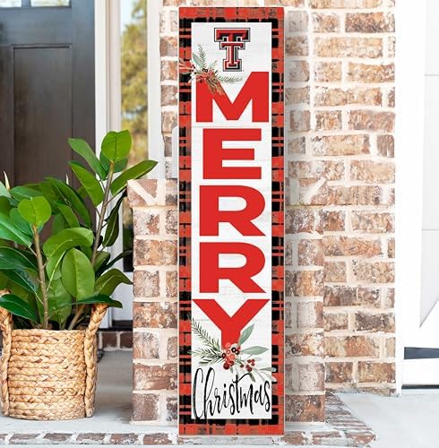KH Sports Fan Texas Tech Red Raiders Holiday Porch Leaner, 11x46 Inches, Red Raiders Outdoor Christmas Sign; Display Some Holiday Cheer with This Texas Tech Red Raiders Christmas Sign - Image 2